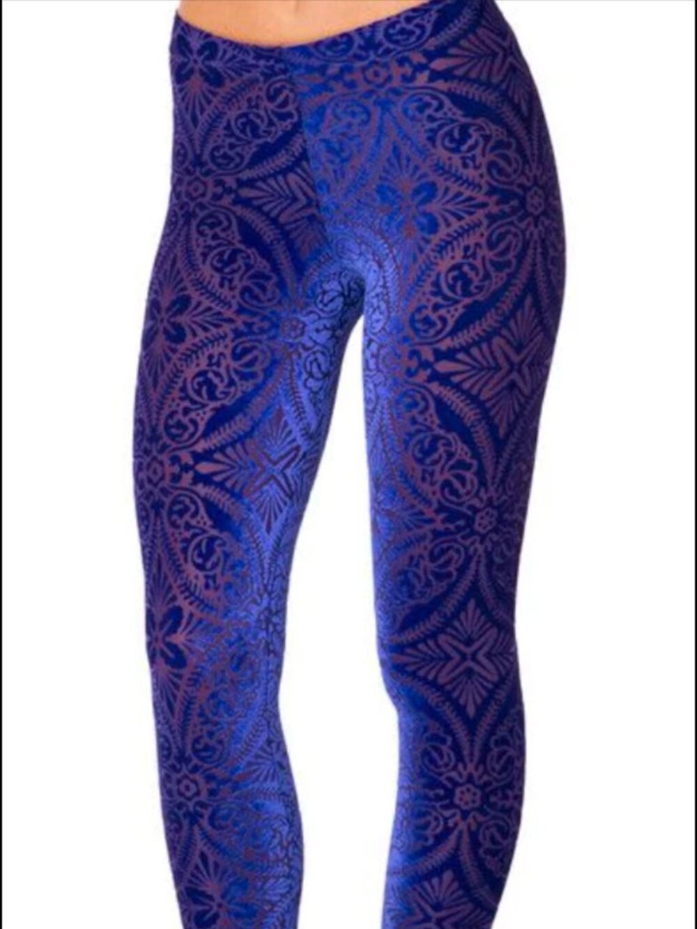 Blackmilk Cleaning Burned Velvet Blue Purple Blurple Medium Leggings